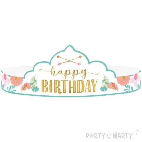 tiara happy birtdhday boho amscan 8 szt