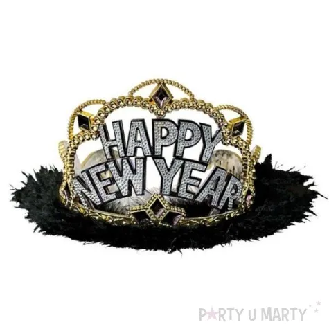 tiara happy new year czarna