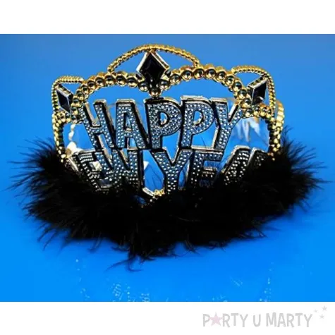 tiara happy new year czarna