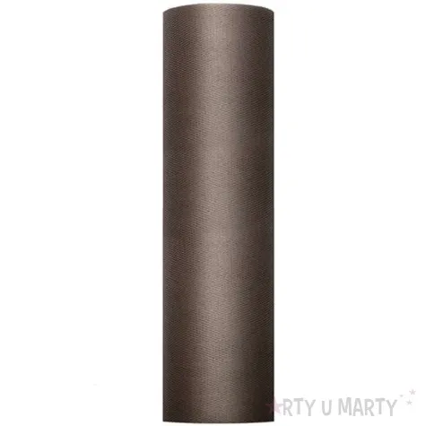 tiul gladki classic brazowy partydeco 0 3 x 50m 1szt