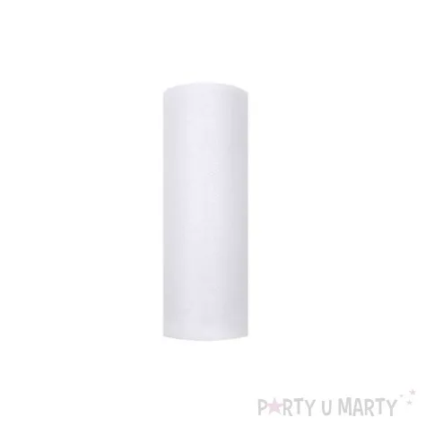 tiul z brokatem bialy partydeco 0 15 x 9 m