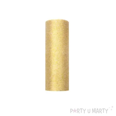 tiul z brokatem zloty partydeco 0 15 x 9 m