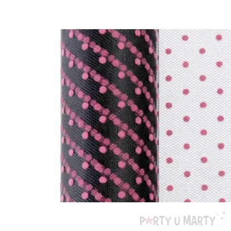 tiul z kropkami 15cm x 9m czarny 1 szt