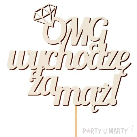 topper beermata wieczor panienski omg partycollection 28 x 12 cm