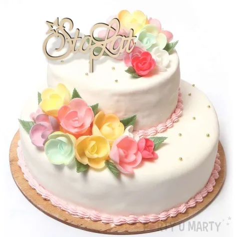 topper drewniany 100 sto lat 15x17 5 cm