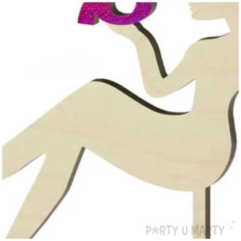 topper drewniany 70 urodziny hot laska roz holo 13 x 16 5 cm