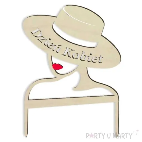 topper drewniany dzien kobiet dama 13x18 cm