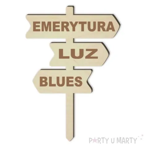 topper drewniany emerytura luz blues 11 x 16 5 cm