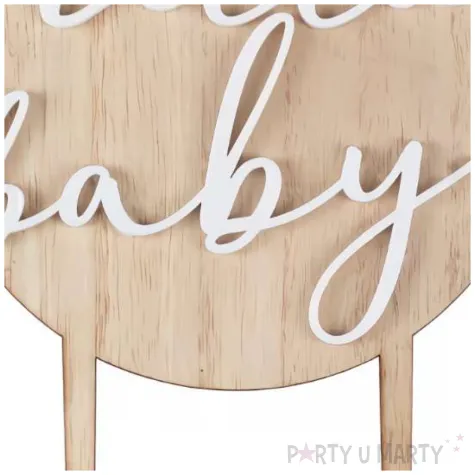 topper drewniany hello baby ginger ray 12 x 18 cm