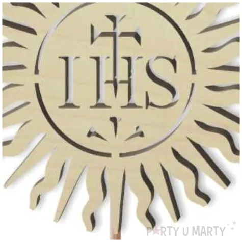 topper drewniany komunia sw ihs hostia 24 cm