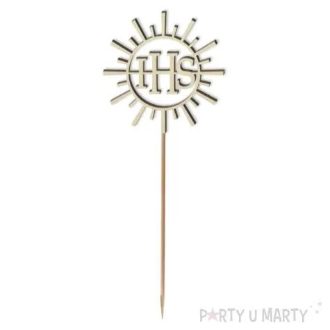 topper drewniany komunia sw ihs promienie 24 cm