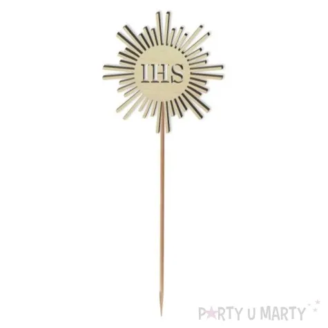 topper drewniany komunia sw ihs promyki 24 cm