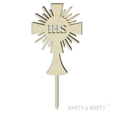 topper drewniany komunia sw kielich z hostia 17 5 cm