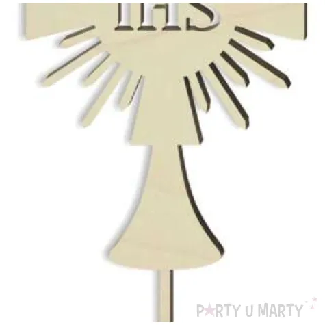 topper drewniany komunia sw kielich z hostia 17 5 cm