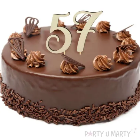 topper drewniany liczba 0 18 cm