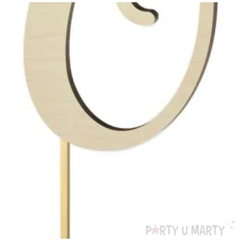 topper drewniany liczba 0 18 cm