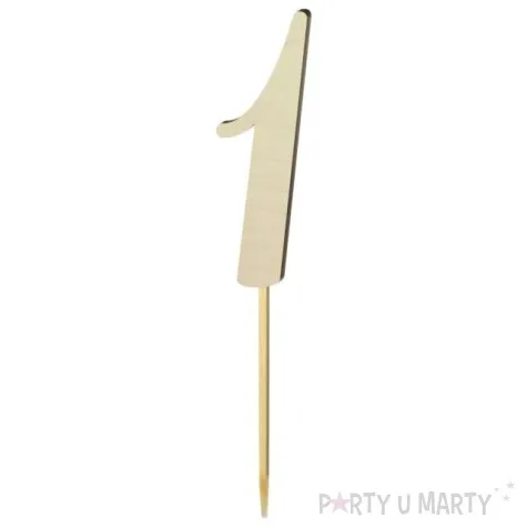 topper drewniany liczba 1 18 cm