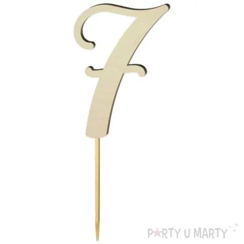 topper drewniany liczba 7 18 cm