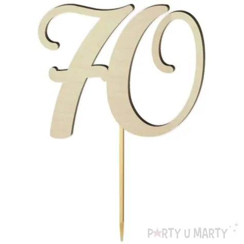 topper drewniany liczba 70 18 cm