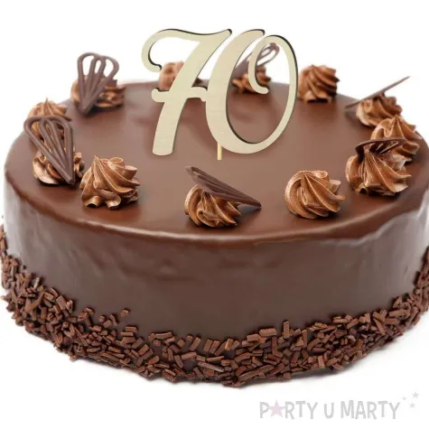 topper drewniany liczba 70 18 cm