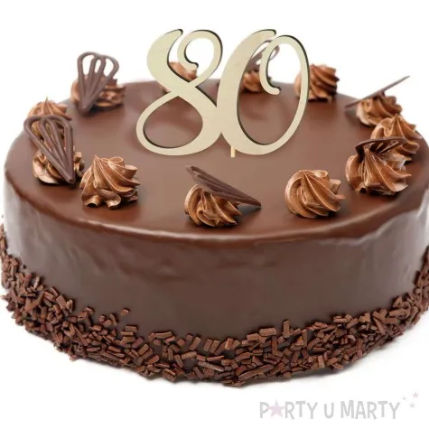 topper drewniany liczba 80 18 cm