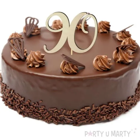 topper drewniany liczba 90 18 cm