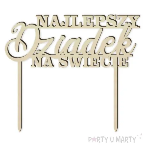 topper drewniany najlepszy dziadek na swiecie 17x15 cm