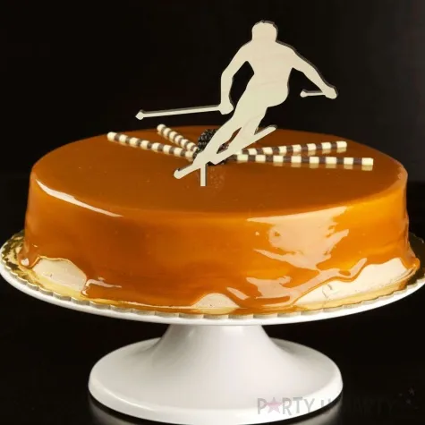 topper drewniany narciarz szybki 13x17 5 cm