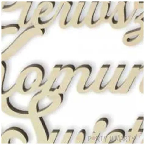 topper drewniany pierwsza komunia sw kolo drewno 19 5 cm