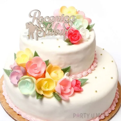 topper drewniany rocznica slubu 15 5x16 cm