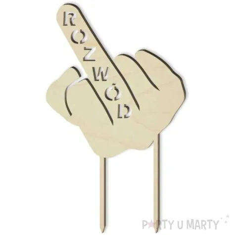 topper drewniany rozwod fuck you 12 x 18 5 cm