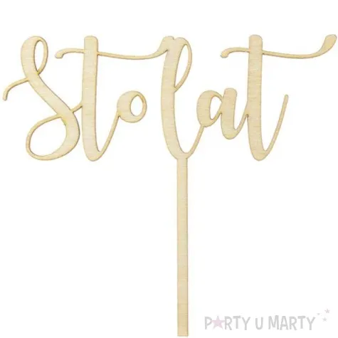 topper drewniany sto lat partydeco 15 cm