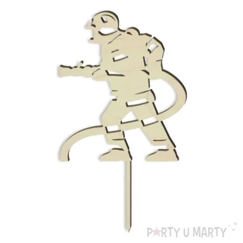 topper drewniany strazak 10x17 5 cm