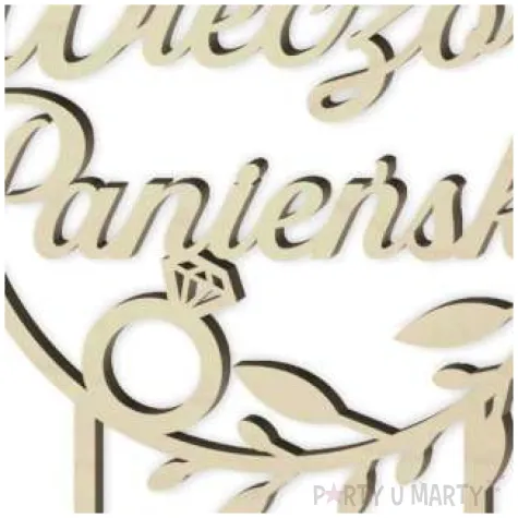 topper drewniany wieczor panienski kolo 12 x 17 cm