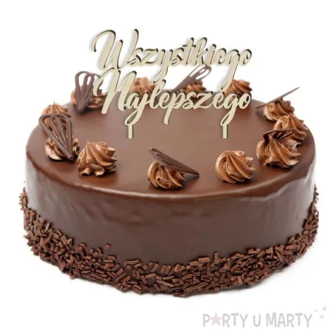 topper drewniany wszystkiego najlepszego 15 cm