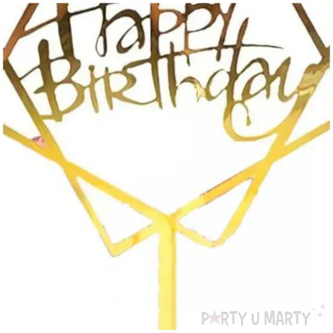 topper happy birthday geometria zloty jix 17 cm