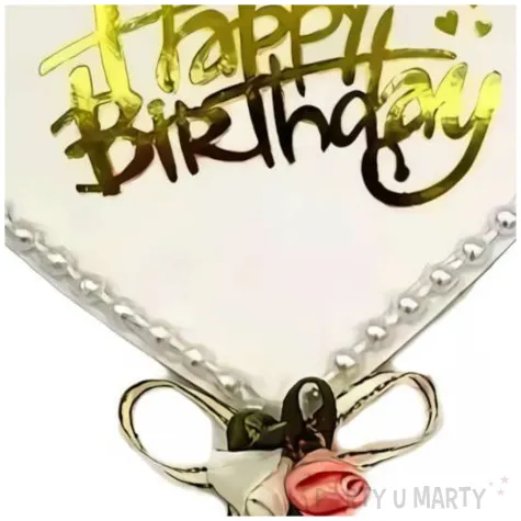 topper happy birthday serce z koralikami jix 20 cm