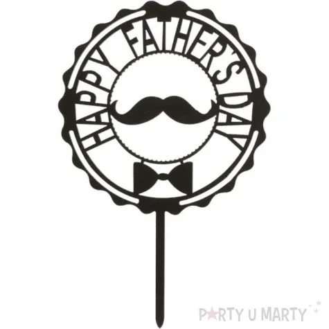 topper happy fathers day dzien ojca czarny dekora 15 cm