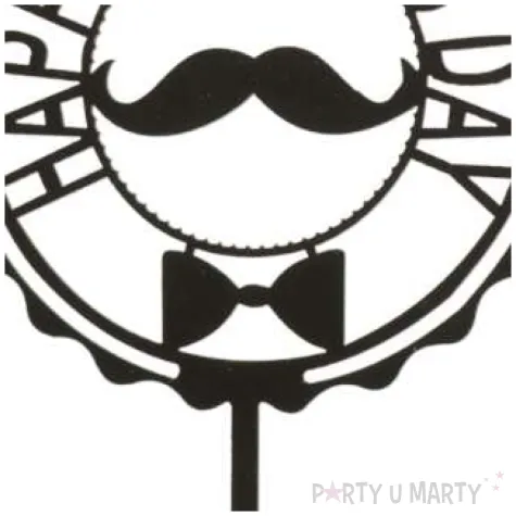 topper happy fathers day dzien ojca czarny dekora 15 cm