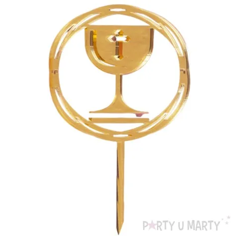 topper komunijny kielich zloty dekora 16 5 x 9 9 cm