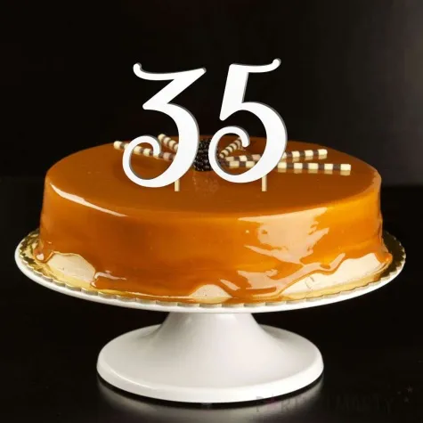 topper laminowany liczba 4 bialy 18 cm