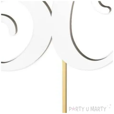 topper laminowany liczba 50 bialy 18 cm