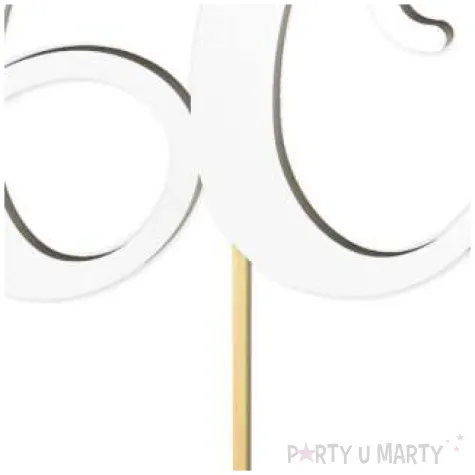 topper laminowany liczba 60 bialy 18 cm