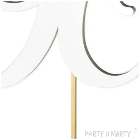 topper laminowany liczba 90 bialy 18 cm