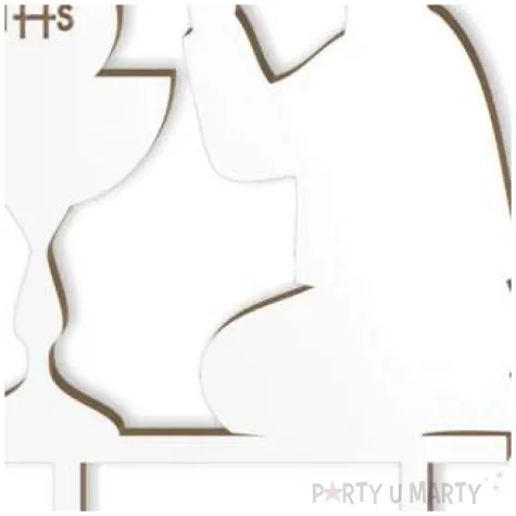 topper laminowany pierwsza komunia sw chlopiec bialy 15 cm