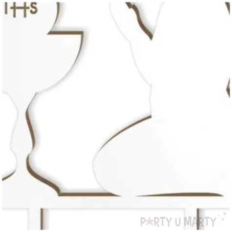 topper laminowany pierwsza komunia sw dziewczynka bialy 15 cm