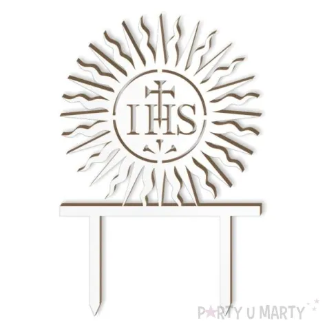 topper laminowany pierwsza komunia sw hostia bialy 15 cm