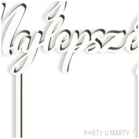 topper laminowany wszystkiego najlepszego bialy 15 cm