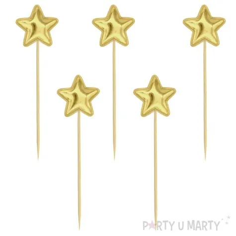 topper materialowy gwiazdki metaliczne zloty 7 7 5 szt
