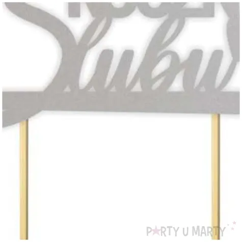 topper papierowy 20 rocznica slubu srebrny 15 5 x 17 5 cm